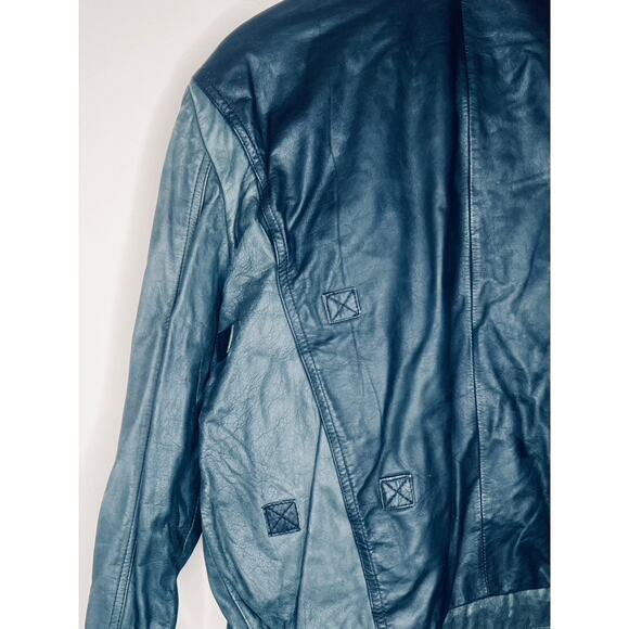 VINTAGE 80s Leather Bomber Jacket Hill and Archer Size 42 - Picture 12 of 12